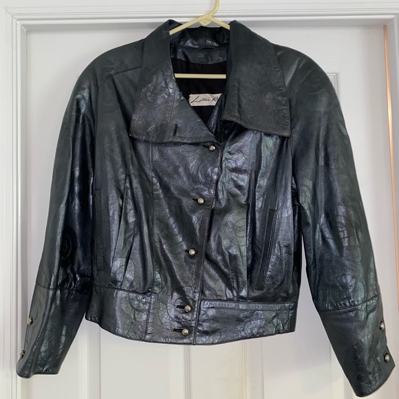 Lillie Rubin Leather Bomber Jacket - Picture 1 of 5
